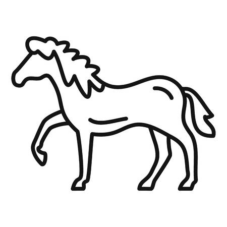 Riding horse icon, outline styleの写真素材