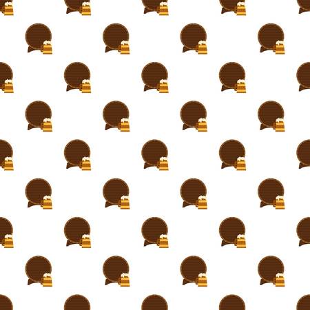 Wood barrel and beer mug pattern seamlessの写真素材