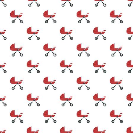 Baby pram carriage pattern seamless vectorのイラスト素材