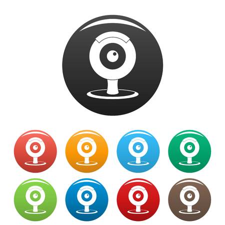 Web camera icons set 9 color vector isolated on white for any designのイラスト素材