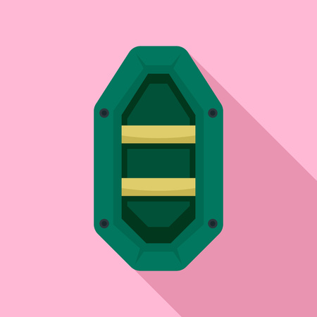 Fishing rubber boat icon. Flat illustration of fishing rubber boat vector icon for web designのイラスト素材