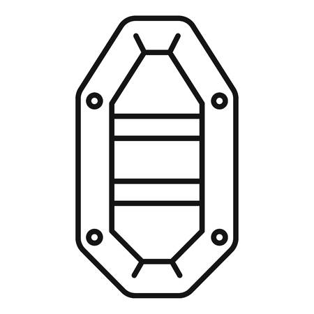 Fishing rubber boat icon. Outline fishing rubber boat vector icon for web design isolated on white backgroundのイラスト素材