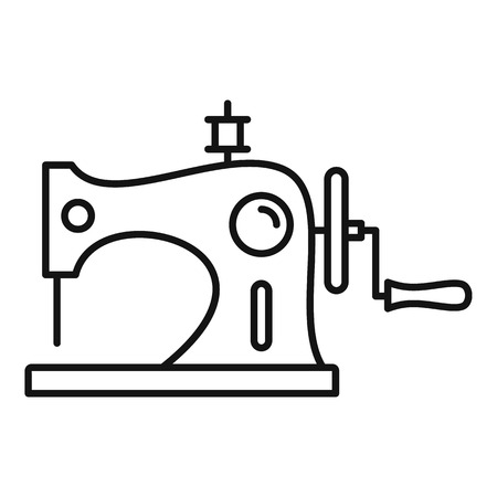 Wood sew machine icon. Outline wood sew machine vector icon for web design isolated on white backgroundのイラスト素材