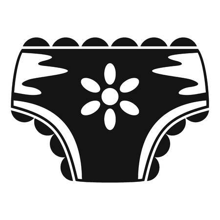 Baby girl nappy icon, simple style in black and whiteのイラスト素材