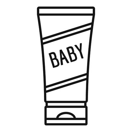 Baby cream tube icon, outline styleのイラスト素材