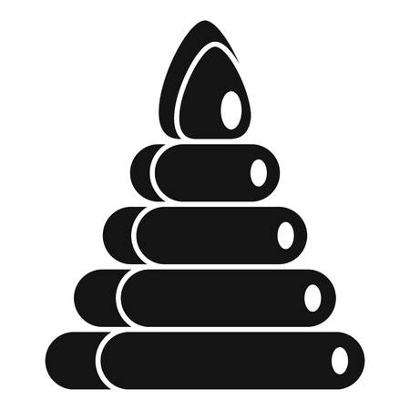 Toy pyramid icon. Simple illustration of toy pyramid vector icon for web design isolated on white backgroundのイラスト素材