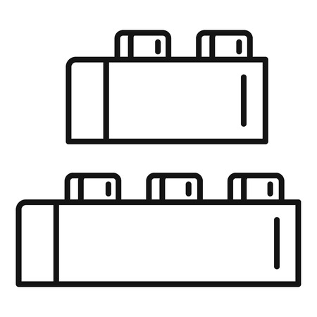 Kid constructor piece icon. Outline kid constructor piece vector icon for web design isolated on white backgroundのイラスト素材