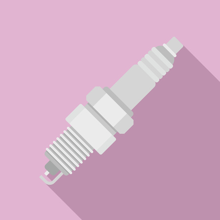 Car spark plug icon, flat styleのイラスト素材