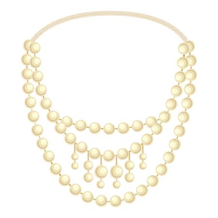 Fashion pearl necklace icon, cartoon styleのイラスト素材