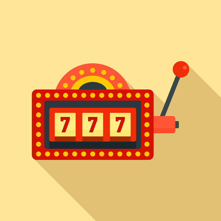 Slot machine icon, flat styleのイラスト素材