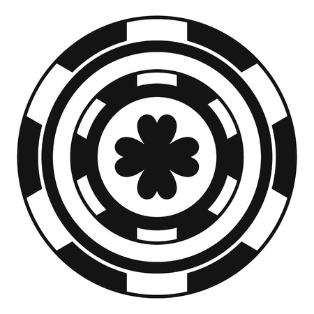 Black casino chip icon. Simple illustration of black casino chip vector icon for web design isolated on white backgroundのイラスト素材
