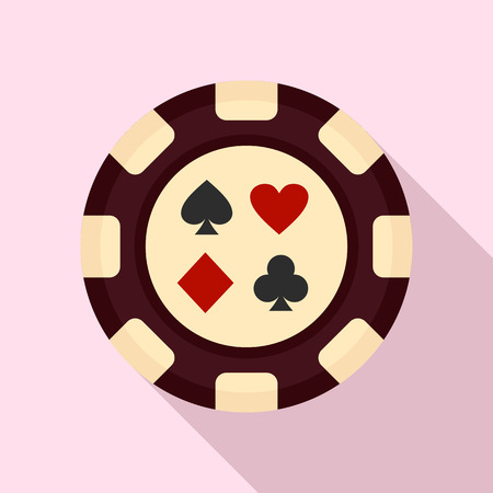 Casino chip sign card icon. Flat illustration of casino chip sign card vector icon for web designのイラスト素材