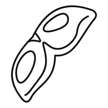 Ripe durian slice icon, outline styleのイラスト素材