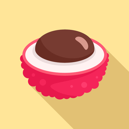 Half lychees icon, flat styleのイラスト素材