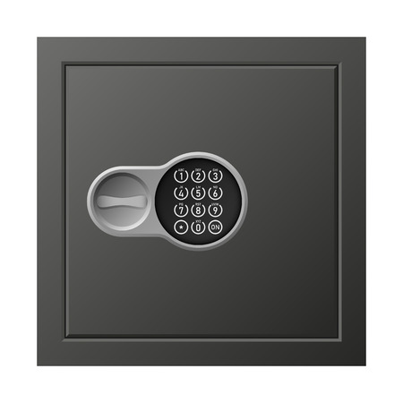 Digital safe icon. Realistic illustration of digital safe vector icon for web design isolated on white backgroundのイラスト素材