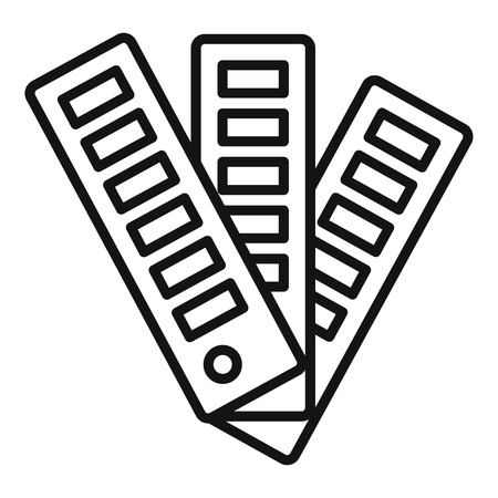 Paper color chart icon, outline styleのイラスト素材