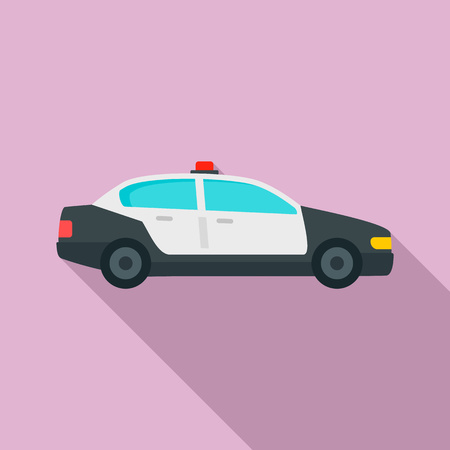 Police patrol car icon, flat styleのイラスト素材