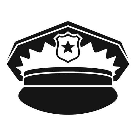 Police cap icon, simple styleのイラスト素材