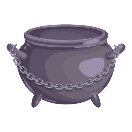 Cauldron with chain icon, cartoon styleのイラスト素材