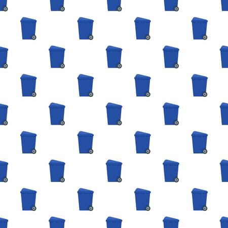 Blue garbage box pattern seamless vector repeat for any web designのイラスト素材