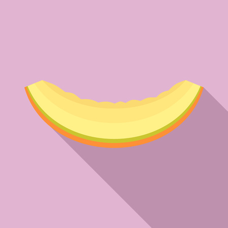 Slice of melon icon, flat styleのイラスト素材