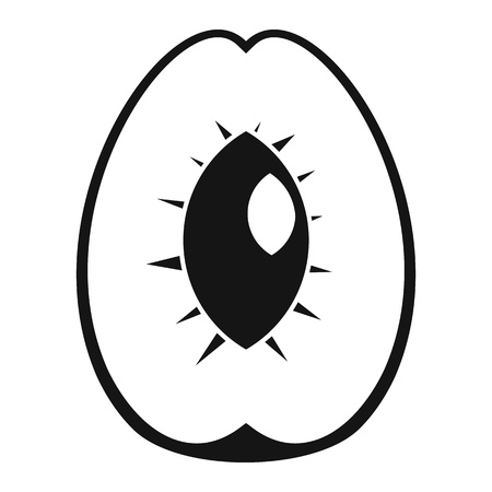 Cutted apricot icon, simple styleのイラスト素材