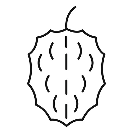 Whole soursop icon, outline styleのイラスト素材