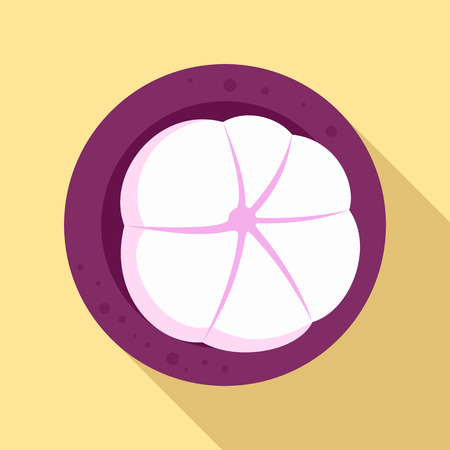 Top view mangosteen icon. Flat illustration of top view mangosteen vector icon for web designのイラスト素材