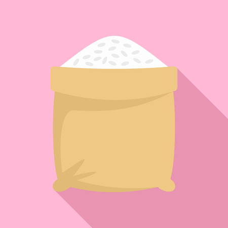 Open rice sack icon. Flat illustration of open rice sack vector icon for web designのイラスト素材