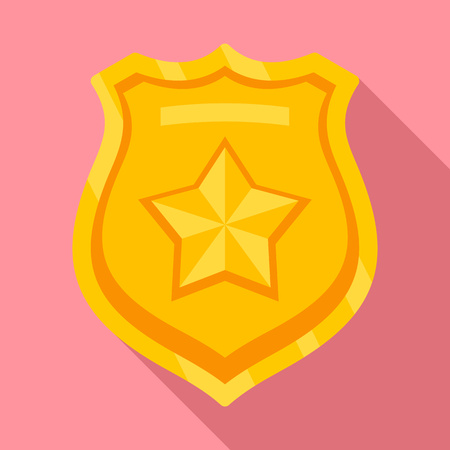 Police emblem icon, flat styleのイラスト素材