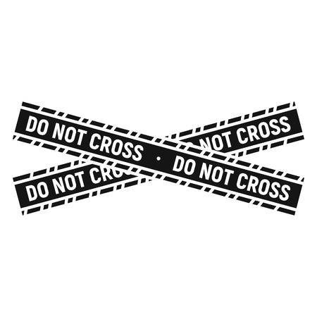 Do not cross police line icon, simple styleのイラスト素材