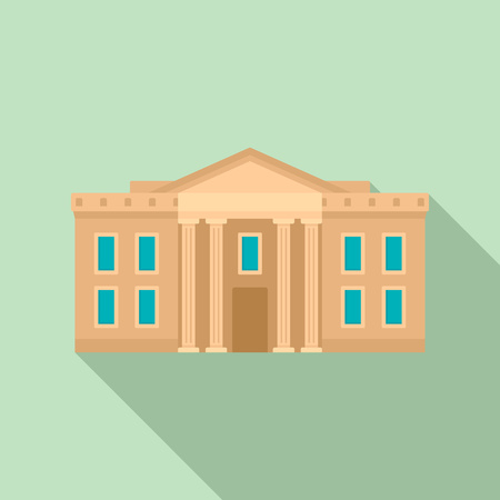 Museum courthouse icon, flat styleのイラスト素材