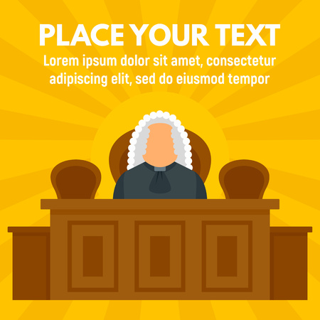 Judge courthouse concept background. Flat illustration of judge courthouse vector concept background for web designのイラスト素材