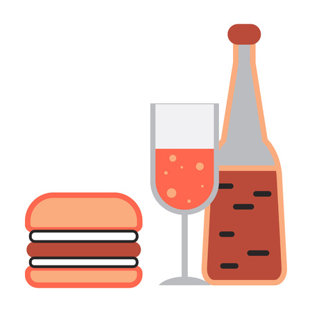 Fast food alcohol icon. Cartoon of fast food alcohol vector icon for web design isolated on white backgroundのイラスト素材