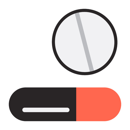 Medical pills icon, cartoon styleのイラスト素材