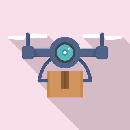 Drone delivery icon. Flat illustration of drone delivery vector icon for web designのイラスト素材