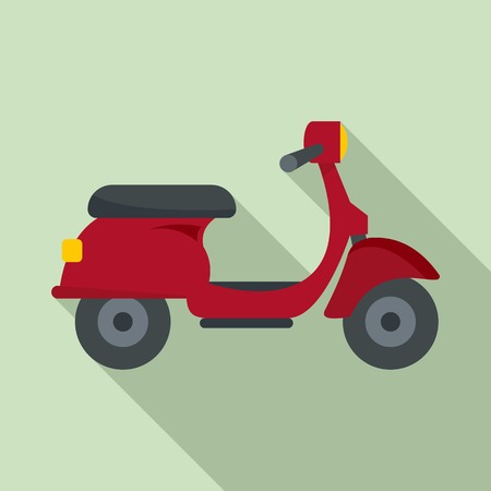 Red scooter delivery icon. Flat illustration of red scooter delivery vector icon for web designのイラスト素材