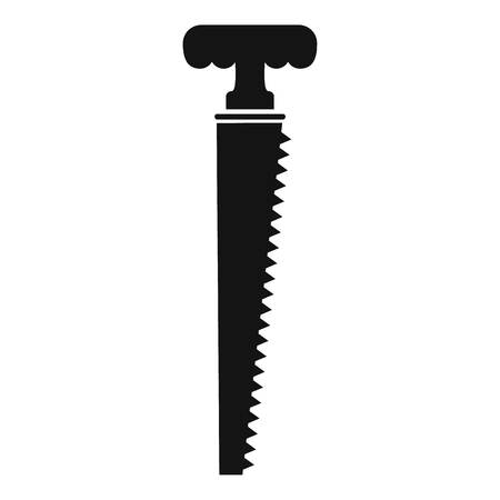 Hand hunting saw icon. Simple illustration of hand hunting saw vector icon for web design isolated on white backgroundのイラスト素材