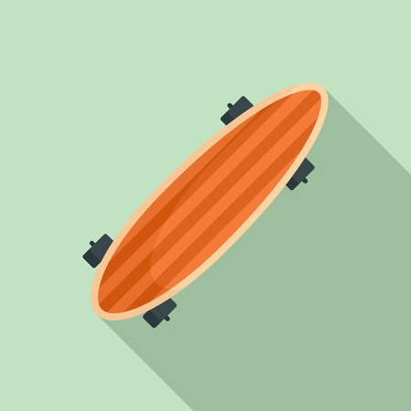 Long board skateboard icon. Flat illustration of long board skateboard vector icon for web designのイラスト素材