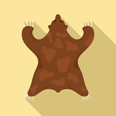 Stone age bear fur icon, flat styleのイラスト素材