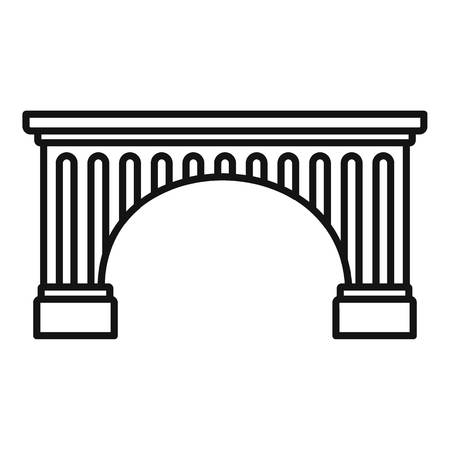 Ancient bridge icon. Outline ancient bridge vector icon for web design isolated on white backgroundのイラスト素材