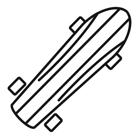 Penny board icon, outline styleのイラスト素材