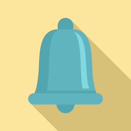 Blue ring bell icon. Flat illustration of blue ring bell vector icon for web designのイラスト素材