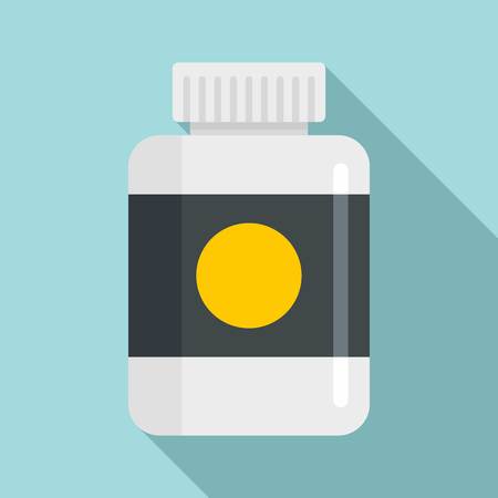 Protein powder jar icon, flat styleのイラスト素材