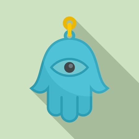 Hamsa pendant icon, flat styleのイラスト素材