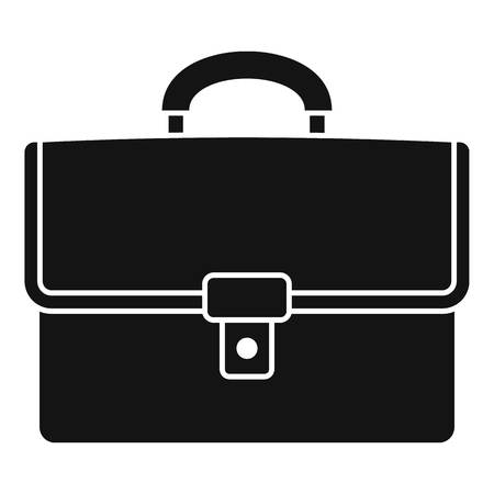 Leather suitcase icon. Simple illustration of leather suitcase vector icon for web design isolated on white backgroundのイラスト素材