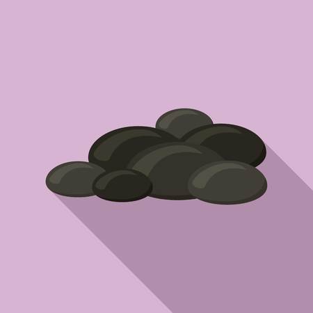 Coal stone icon, flat styleのイラスト素材