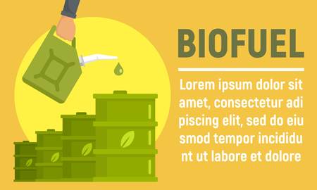 Biofuel barrel concept banner. Flat illustration of biofuel barrel vector concept banner for web designのイラスト素材