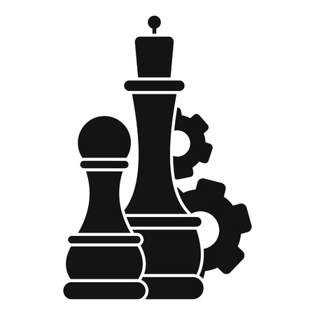 Chess logic gear icon. Simple illustration of chess logic gear vector icon for web design isolated on white backgroundのイラスト素材