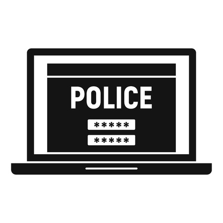 Police laptop icon, simple styleの写真素材